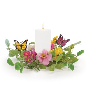 Mixed Floral and Butterfly Candle Ring