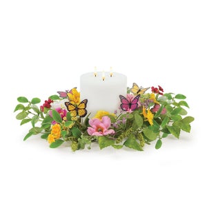 Mixed Floral and Butterfly Candle Ring