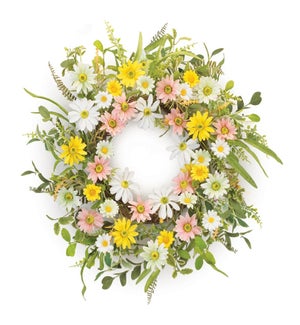 Mixed Daisy Wreath
