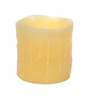 LED Wax Dripping Pillar Candle with 4 and 8 Hour Timer
