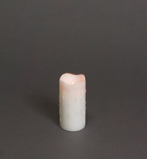 LED Wax Dripping Pillar Candle with 4 and 8 Hour Timer