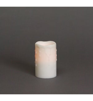 LED Wax Dripping Pillar Candle with 4 and 8 Hour Timer
