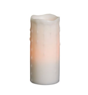 LED Wax Dripping Pillar Candle with 4 and 8 Hour Timer