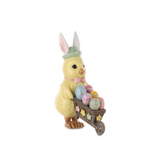 Chick with Eggs in Basket
