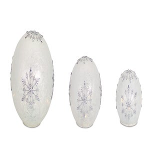 LED Snowflake Globes with 6 Hr Timer (Set of 3)