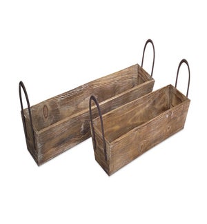 Wooden Tray with Handles (Set of 2)