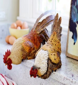 Hen/Rooster Shelf Sitter (2 Asst)