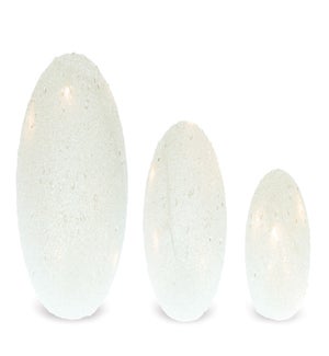 LED Frosted Globes with 6 Hr Timer (Set of 3)