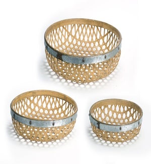 Round Woven Tray (Set of 3)