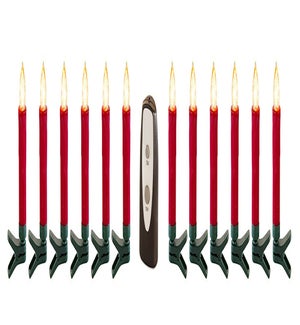 LED Tree Taper Candle with 6 Hr Timer (Set of 12)