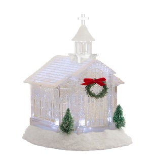 LED Church Snow Globe with 6 Hr Timer