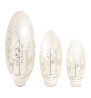 LED Deer and Tree Globe with 6 Hr Timer (Set of 3)