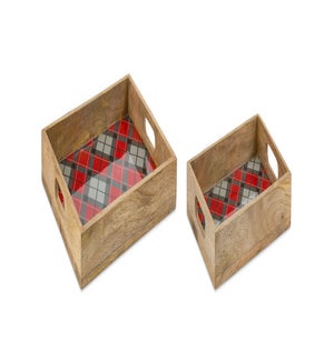Plaid Tray (Set of 2)