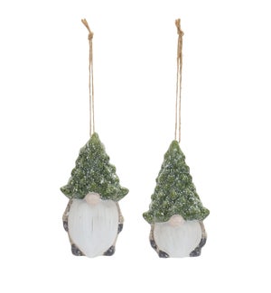 Gnome with Tree Hat Ornament (2 Asst)