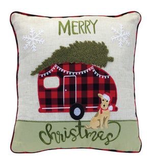 Camper and Dog Pillow