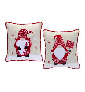 Gnome Holiday Pillow (2 Asst)