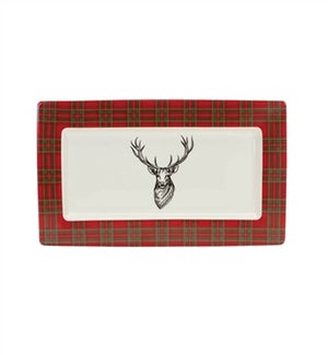 Plaid and Deer Platter