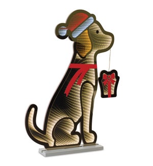 Dog with Santa Hat and Present Ekkolight