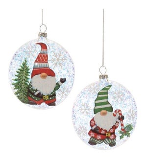 Gnome Ball Ornament (2 Asst)