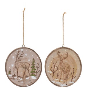 Deer Disc Ornament (2 Asst)