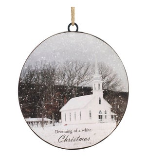 Dreaming/White Christmas Disc Ornament