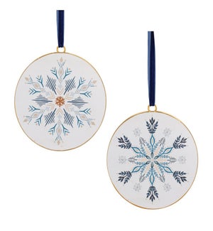 Snowflake Disc Ornament (2 Asst)