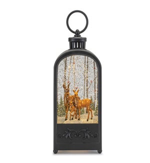 LED Snow Globe with Deer and Trees