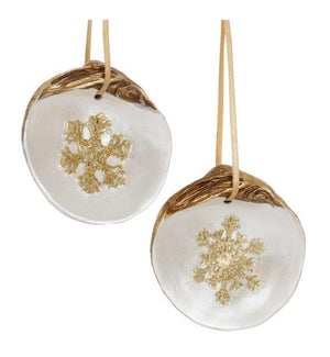 Clam Shell/Snowflake Ornament (2 Asst)