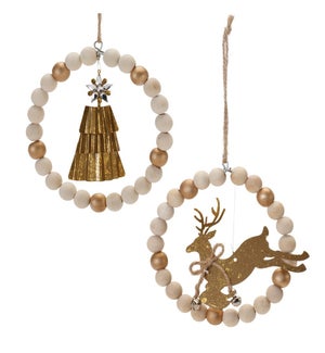 Deer and Tree Ornament (2 Asst)
