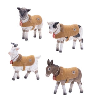 Farm Animal with Coat (4 Asst)