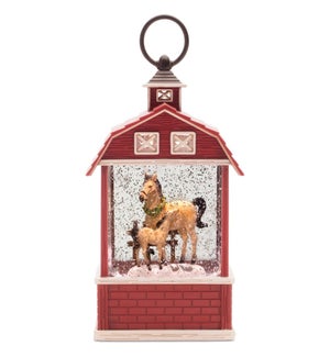 LED Snow Globe with Horse