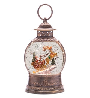 LED Snow Globe with Santa and Sleigh