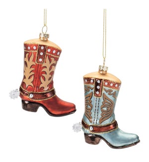 Cowboy Boot Ornament (2 Asst)