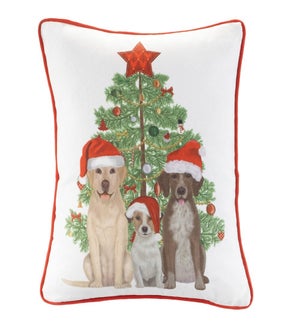 Dogs with Tree Pillow