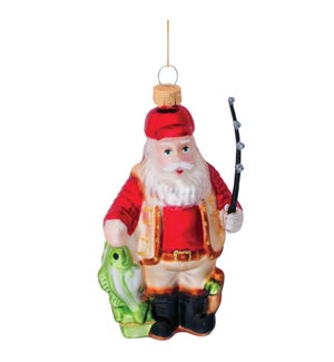 Santa Fishing Ornament
