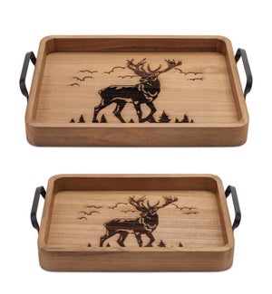 Tray with Deer (Set of 2)