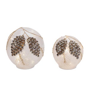 LED Globe with Pine Cone (Set of 2)