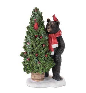 Bear with Tree and Cardinals