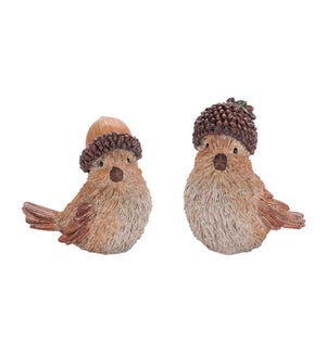 Bird with Acorn Hat (2 Asst)