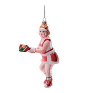 Mrs. Claus Pickleball Ornament