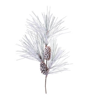 Long Needle Flocked Pine Spray