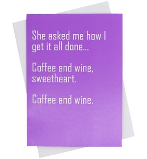 Greeting Card - Coffee and Wine
