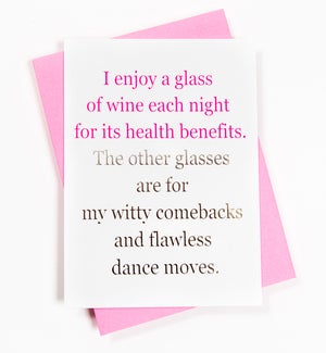 Greeting Card - I Enjoy A Glass Of Wine