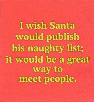 Cocktail Napkin - Naughty List