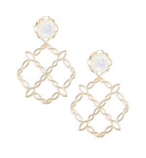 Bloom Statement Earrings - Pearl and Gold