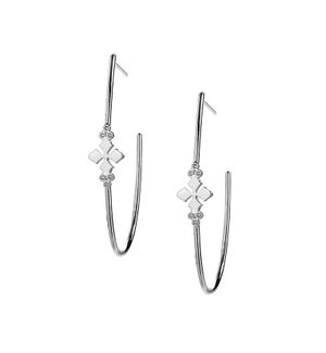 Believer Cross Hoop Earrings - Silver