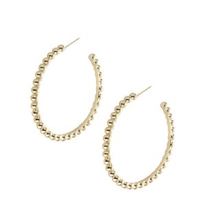 Beaded Hoop Earrings - Gold