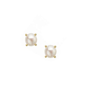 Shine Bright Pearl Stud Earrings - Gold