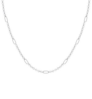 Eclipse Chain Layering Necklace - Silver
