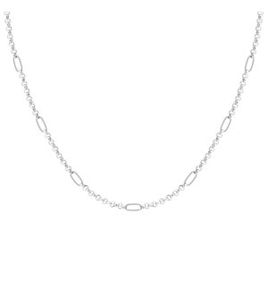 Eclipse Chain Layering Necklace - Silver